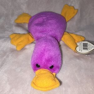 Ty Plush Platypus with Purple and Orange Accents